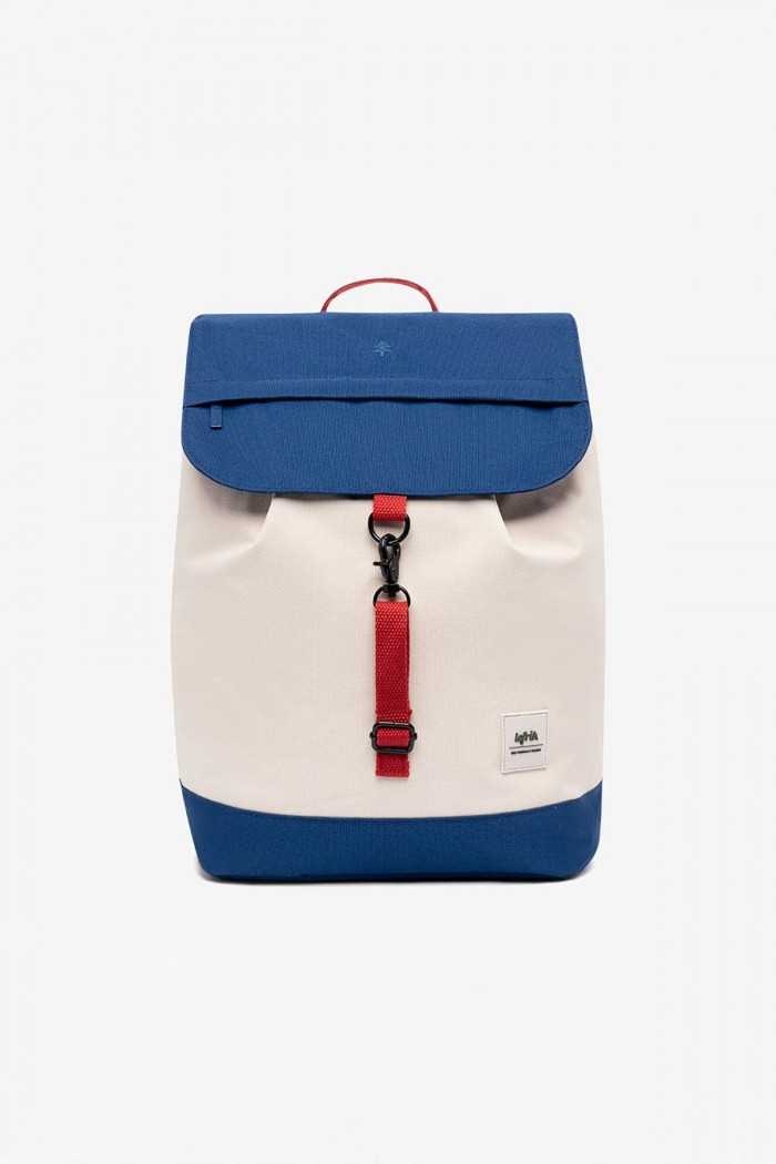 mochila LEFRIK beige y azul