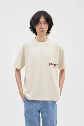 Camiseta pompeii beige logo