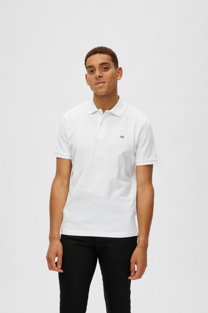 polo selected blanco