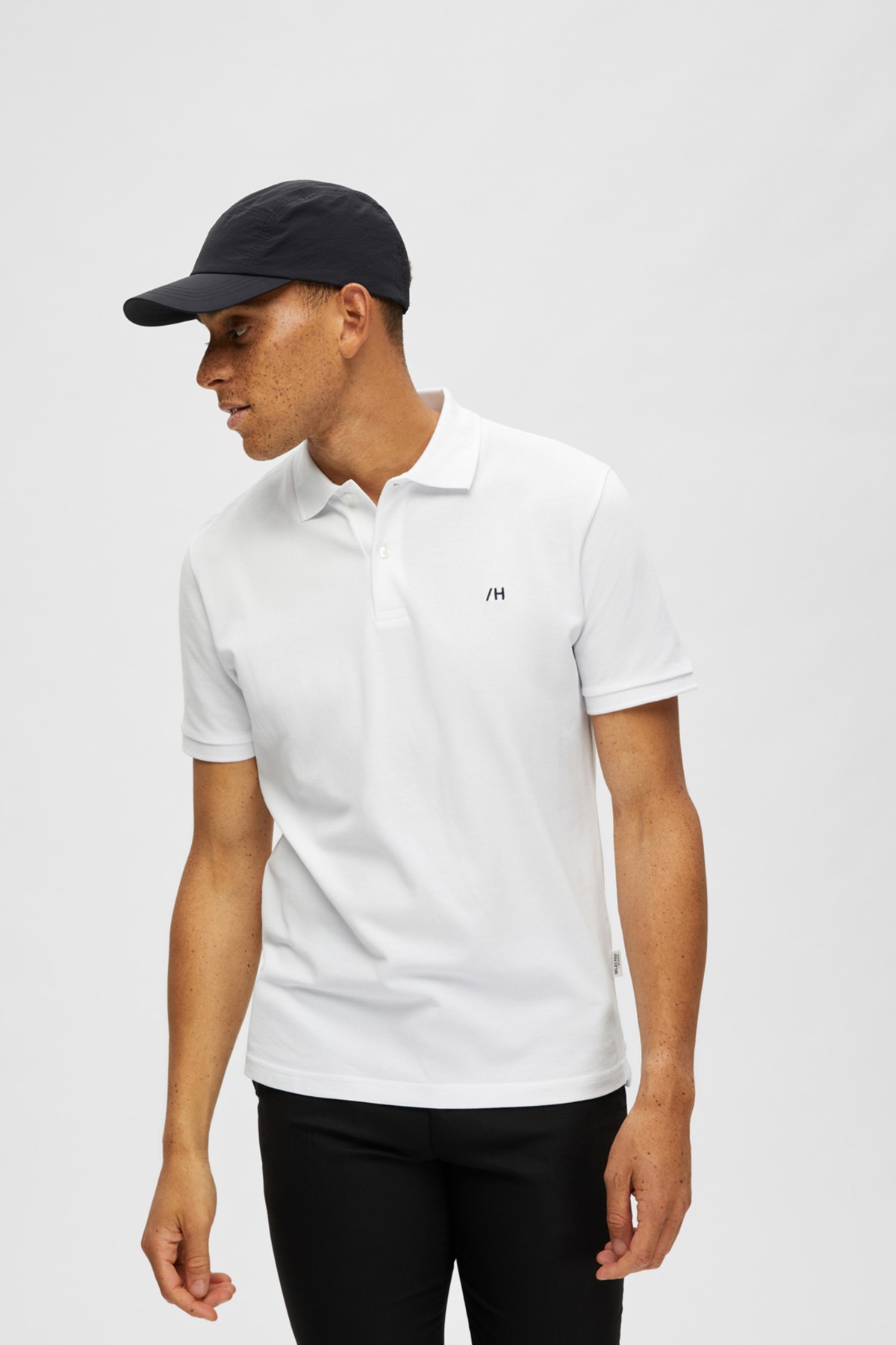 polo selected blanco