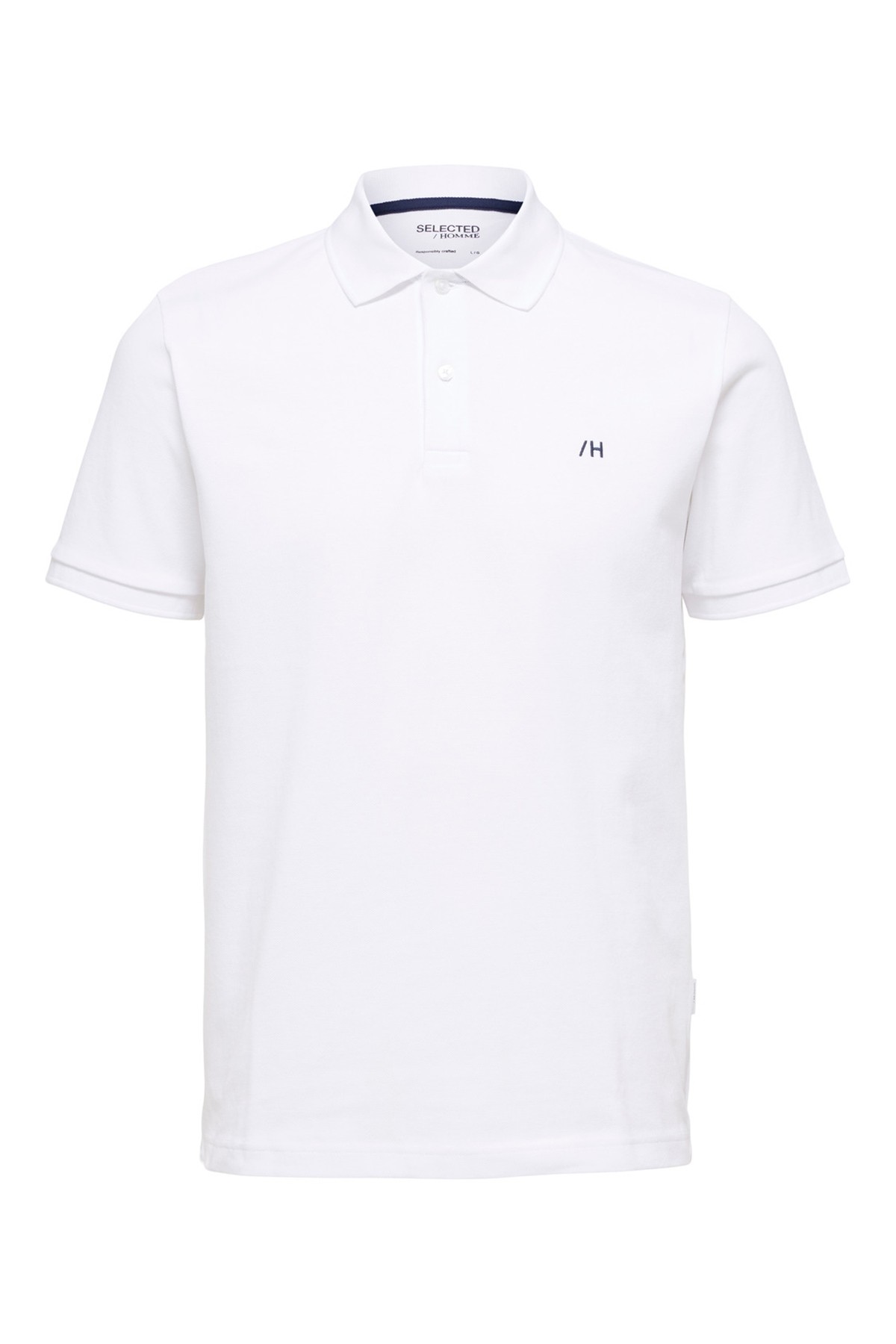 polo selected blanco