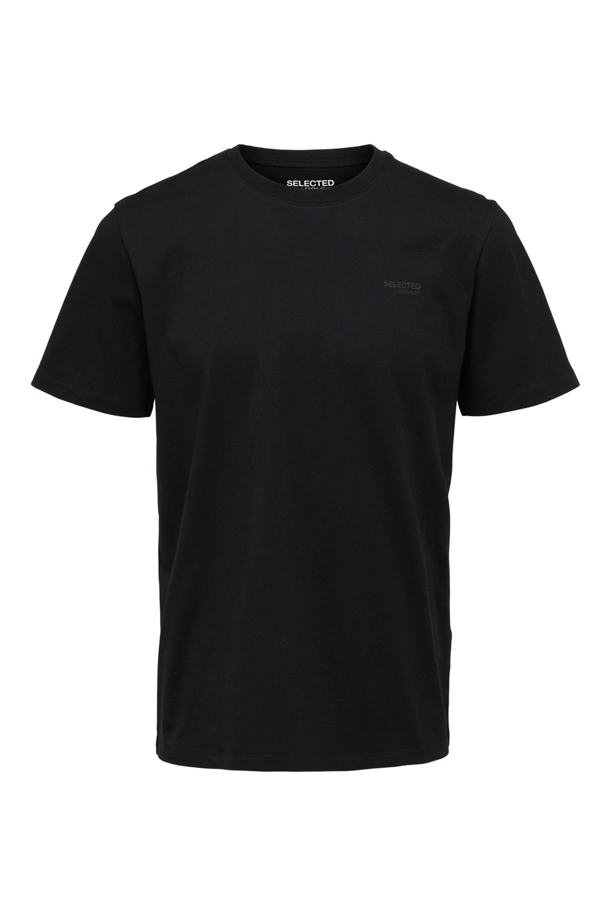 camiseta selected con logo negra