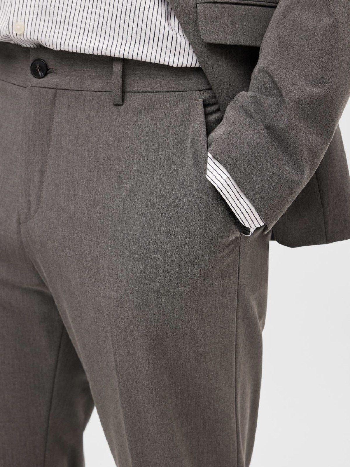 pantalon de traje gris