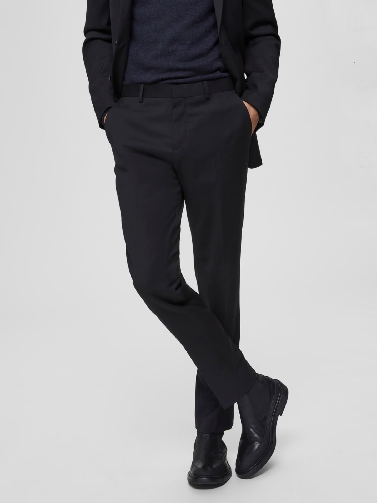 pantalon de traje negro