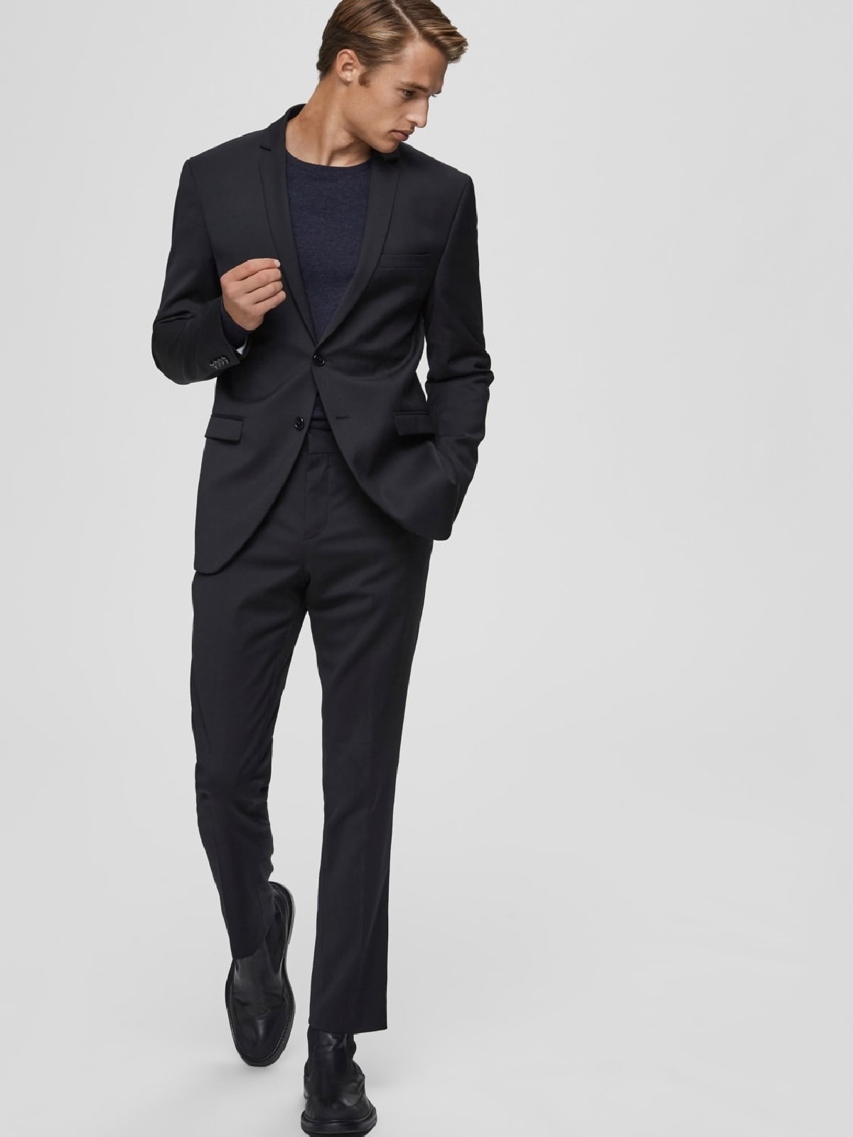 pantalon de traje negro