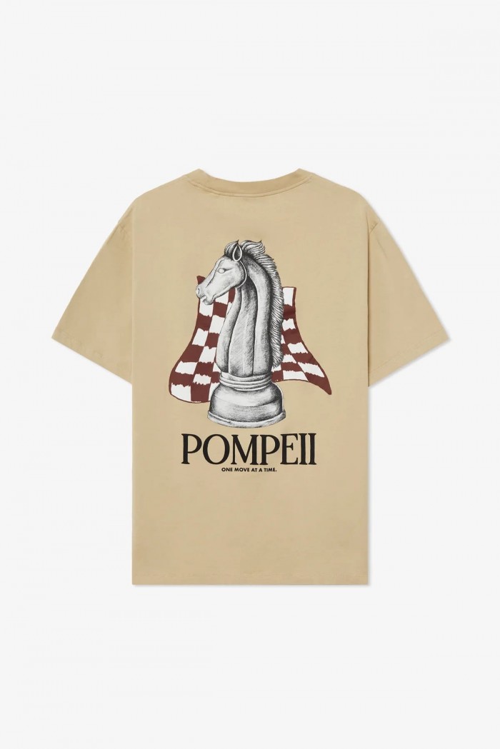 camiseta pompeii beige ajedrez