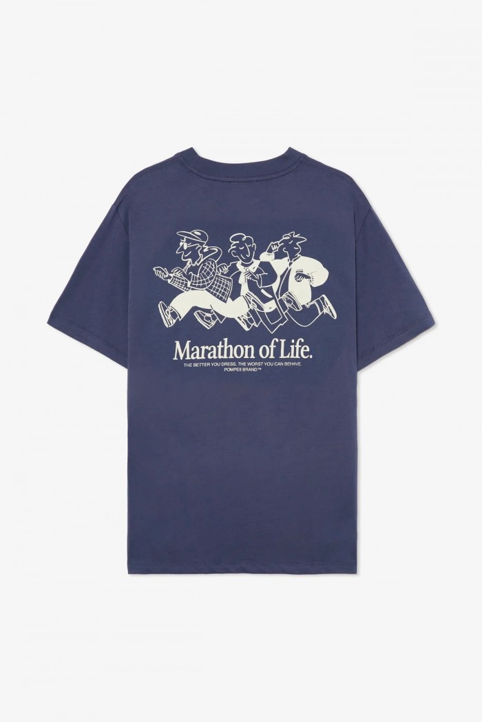 camiseta pompeii azul maraton of life