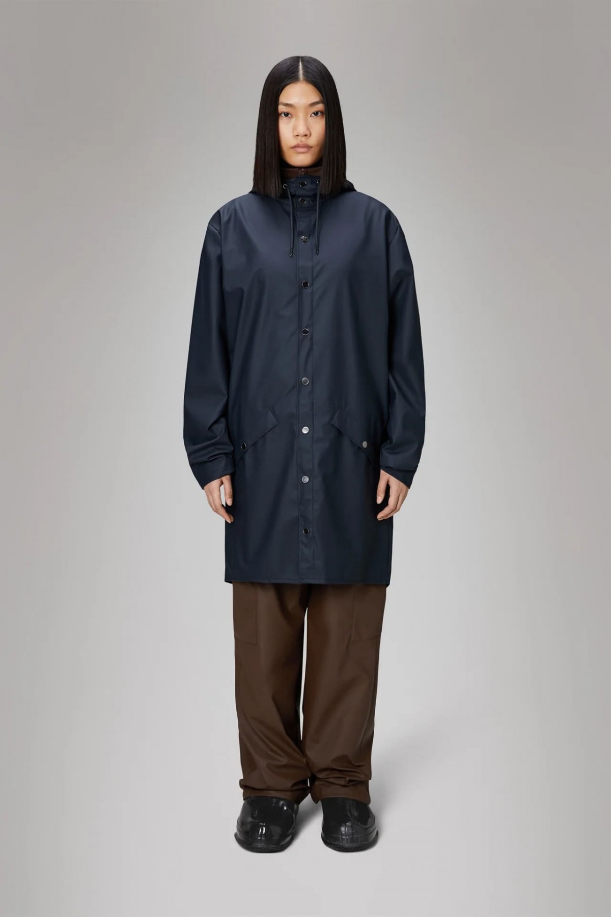 chubasquero largo unisex rains navy