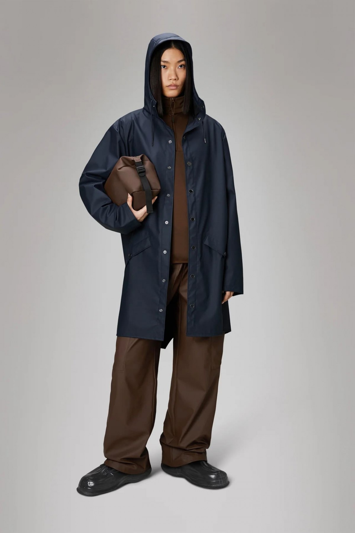 chubasquero largo unisex rains navy