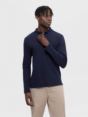 polo manga larga navy